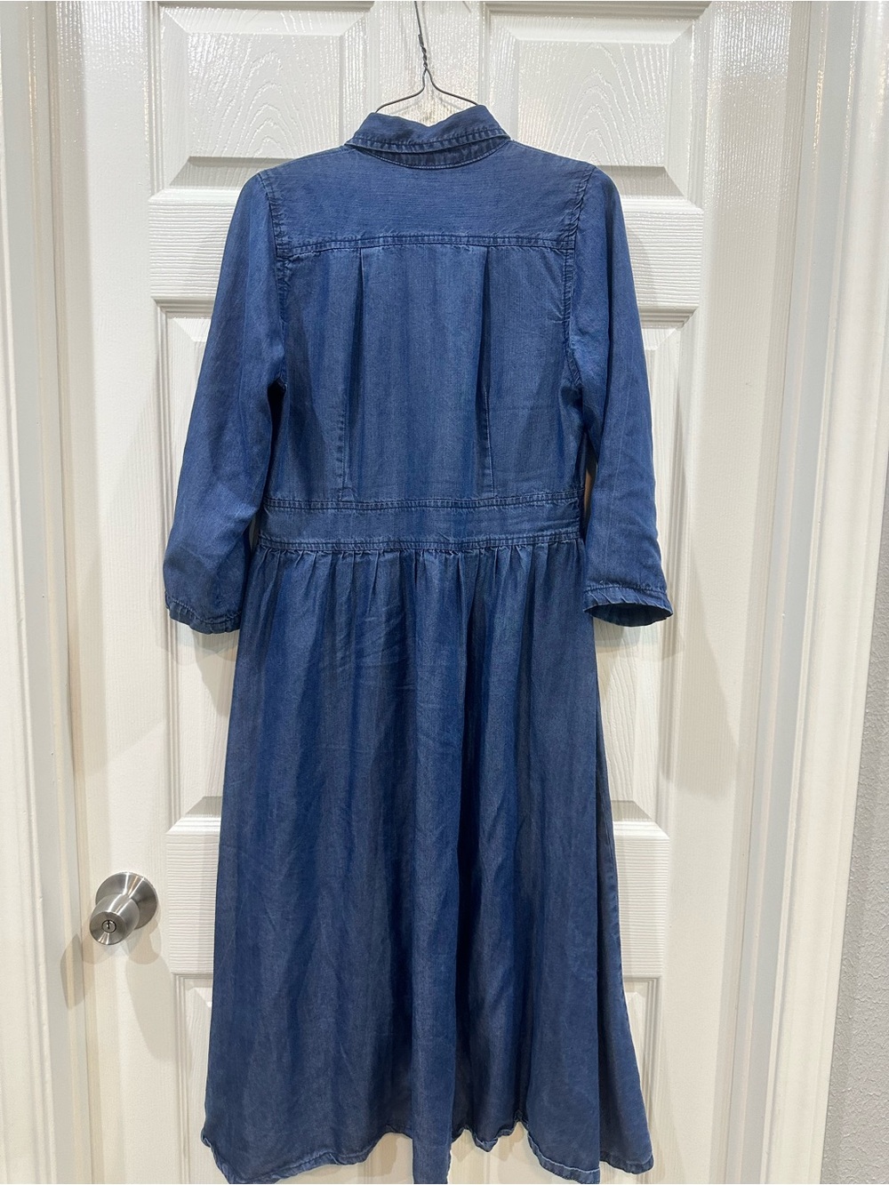 Dainty Jewells Medium Blue Button-Front Denim Shirt Dress - Picture 4 of 4